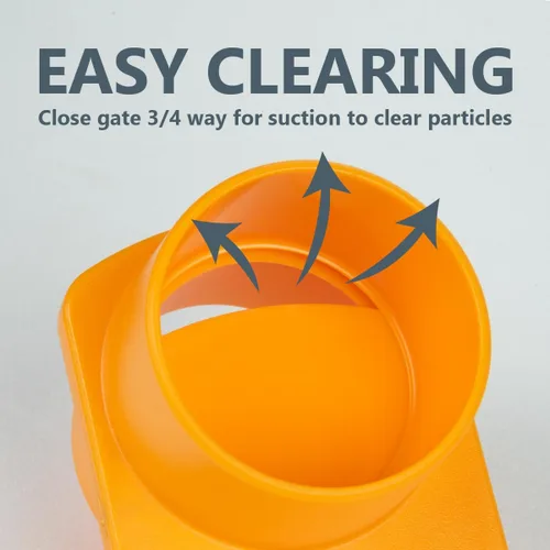 Vista 5 de POWERTEC 70522 4-Inch Integrated Blast Gate (Patented) with Dust Control Flex Cuff - Clog Resistant, Anti Gap Tapered ABS Plastic Fitting for Dust