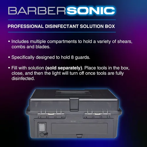 Vista 3 de BaBylissPRO BarberSONIC - Caja de almacenamiento desinfectante para cortadoras y cortadoras, protectores y accesorios de peluquería