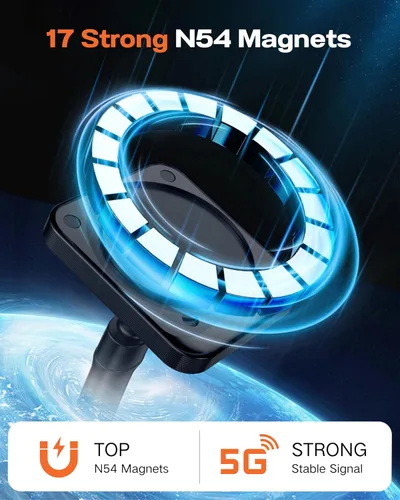 Vista 5 de APPS2Car Soporte magnético para teléfono de coche, compatible con MagSafe, soporte magnético para teléfono para iPhone 17, 16, 15, 14, 13, serie