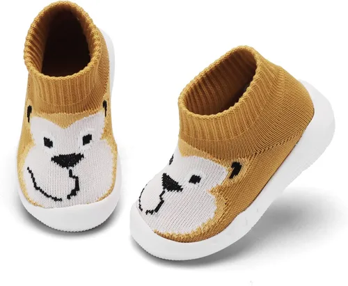 Vista 3 de Engtoy Baby Sock Shoes Baby Walking Shoes Infant Non-Slip Breathable Slippers with Soft Rubber Sole Baby Boys Girls Slip On Sneakers