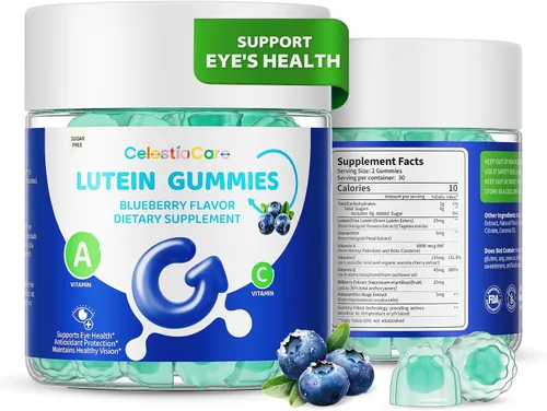 Vista 8 de Vitaminas oculares de luteína y zeaxantina, gomitas de arándano, astaxantina, vitaminas oculares para niños y adultos y apoyo de luz azul, salud