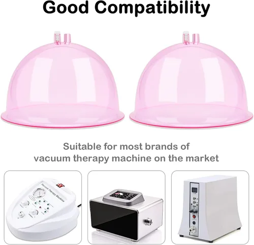 Vista 6 de weiwei Copas de terapia de vacío de glúteos en forma de L, ventosas en forma de trasero, 6.1 fl oz, accesorios para máquina de ventosas al vacío