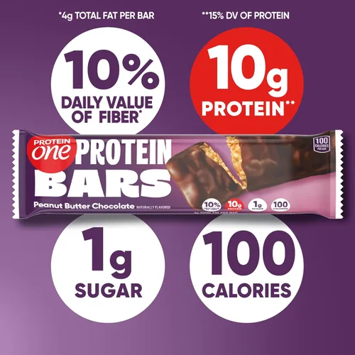 Vista 5 de Protein One Barras de proteína de 90 calorías, chocolate con mantequilla de maní, aptas para Keto, 5 unidades, 4.8 onzas