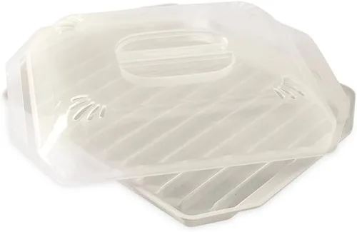 Vista 7 de Nordic Ware Estante para tocino con tapa, 10.25x8x2 pulgadas