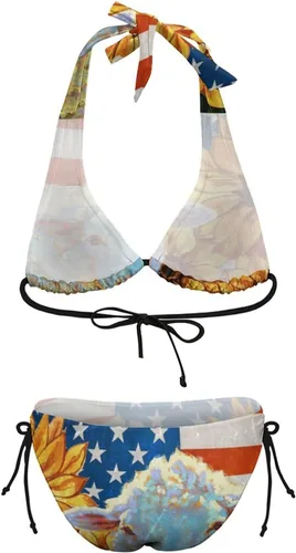 Vista 8 de Traje de baño novia push up mariscos frescos del día 2 piezas envoltura cordón ajustable