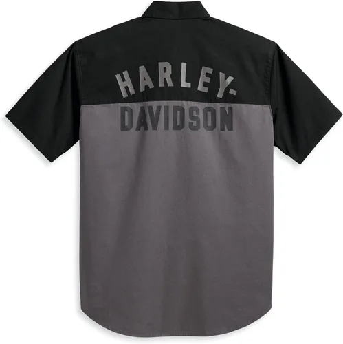 Vista 2 de Harley-Davidson Camisa de bloque de color para hombre, color negro, 96152-23VM