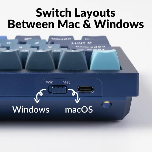 Vista 5 de Keychron Q4 Teclado mecánico personalizado con cable, 60% diseño QMKVIA macro programable con interruptor Gateron G Pro Brown intercambiable