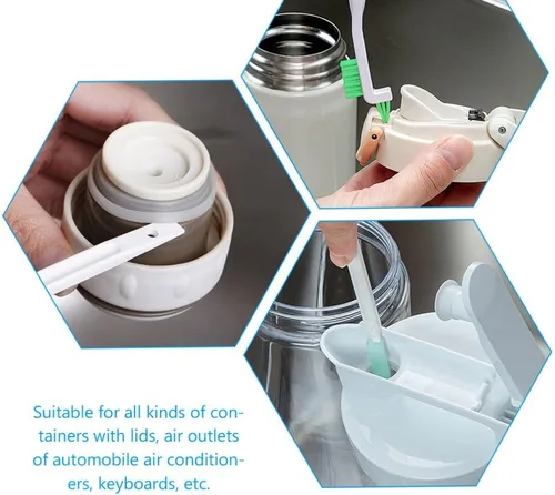 Vista 4 de ULTECHNOVO Juego de limpieza de cepillo para botellas, limpiador de botellas, mango de cepillo de agua y cepillo de limpieza para pajilla
