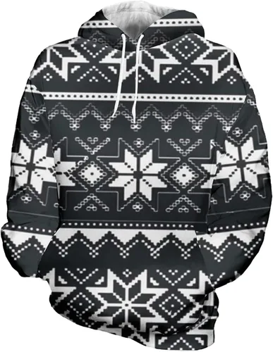Vista 2 de Muscularfit Sudaderas con capucha para hombre, estampado étnico, casual, manga larga, sudadera con capucha para otoño e invierno