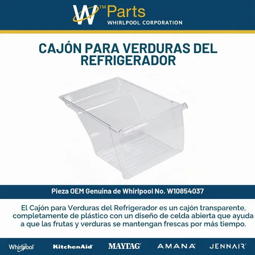 Vista 5 de Whirlpool W10854037 Cajón para verduras
