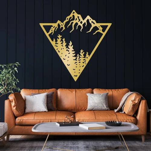 Vista 6 de Decoración de pared de metal de montaña y bosque, arte de pared de montaña de metal, arte de pared de grandes montañas, arte de pared de árbol