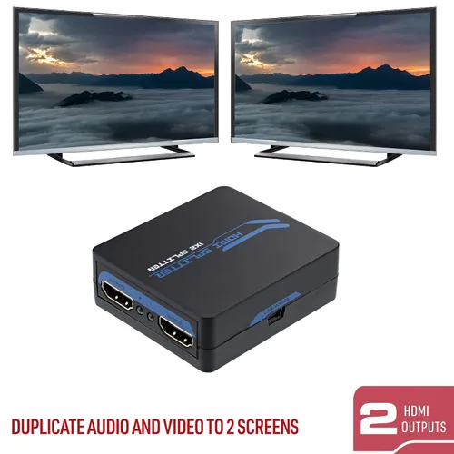 Vista 2 de XTREME Divisor HDMI de 2 puertos para televisores de alta definición, monitores de computadora y proyectores, calidad 4K/soporte Blu-Ray 3D