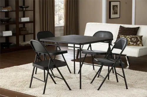Vista 8 de Cosco Products Mesa con tabla superior de PVC de 20" x 48" con altura ajustable, Acero, Negro