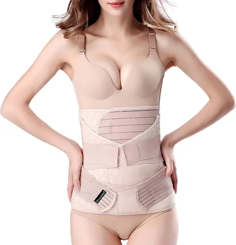 Vista 8 de Banda para el vientre posparto 3 en 1, envoltura de recuperación posparto, soporte posparto, faja para después del parto, fajas adelgazantes, faja