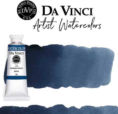 Vista 2 de DA VINCI PAINTS Pintura Acuarela Profesional para Artistas, Indigo, 37mL