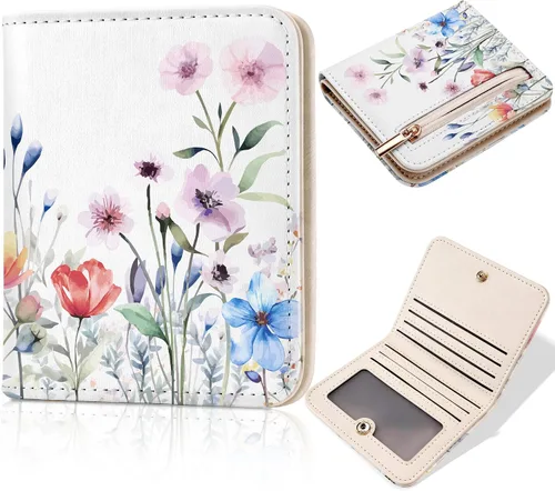 Vista 16 de Toughergun Billetera para Mujeres con Bloqueo RFID, Pequeña, Compacta, Bifold de Cuero de Lujo, Billetera de Bolsillo para Damas, Mini Monedero