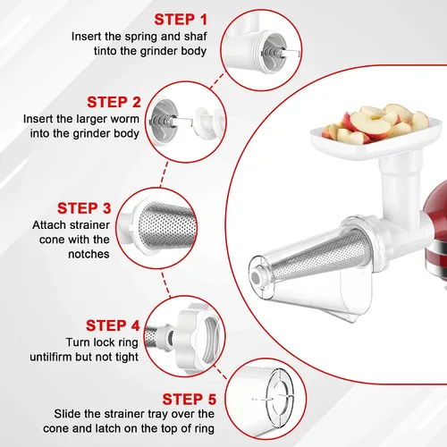 Vista 4 de Accesorio colador de frutas y verduras para batidora de pie KitchenAid