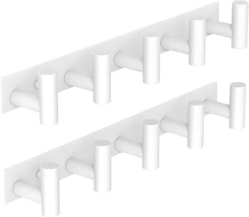 Vista 35 de VAEHOLD Perchero resistente de pared para colgar abrigos, ropa, batas, toallas y sombreros, con 3 ganchos, color negro