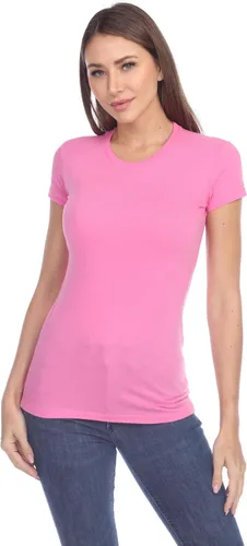 Vista 5 de Pimatee Camisas de manga corta para mujer, 100% algodón, 3 piezas, ajuste delgado, básico, cuello redondo, peso ligero, tela suave
