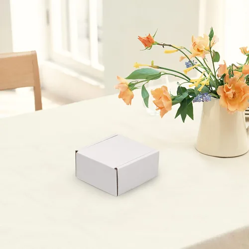 Vista 6 de HORLIMER - Cajas de envío de 4 x 4 x 2 pulgadas, conjunto de 25, caja de cartón corrugado blanca para envíos por correo de literatura