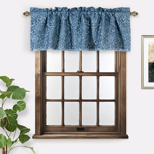 Vista 24 de DriftAway Briony - Cortina opaca con amarre para cocina, ajustable, diseño de globos, líneas texturizadas, estampadas, persianas romanas