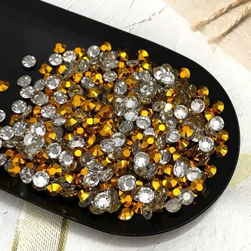 Vista 2 de 1500 piezas de diamantes de imitación de resina AB de 0.236 pulgadas (0.236 in) con parte trasera plana, purpurina redonda sin fijación