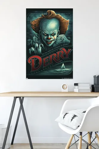 Vista 4 de Trends International IT - Póster de pared Pennywise Derry, 22.375 x 34 pulgadas, versión premium sin marco