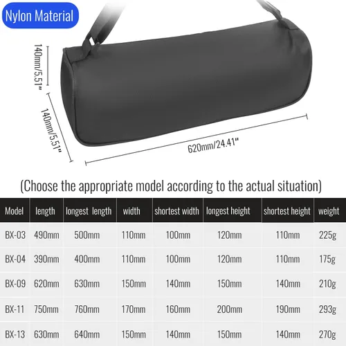 Vista 2 de Funda de transporte para trípode, 24.8 x 5.9 x 5.9 pulgadas, bolsa de transporte para trípode Oxford 600D con correa para soportes de luz, soporte