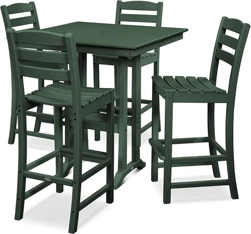 Vista 12 de POLYWOOD La Casa Café - Juego de barra de caballete de granja de 5 piezas, color gris pizarra Pizarra gris