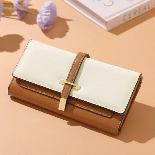 Vista 30 de CLUCI Cartera de cuero triple grande para mujer