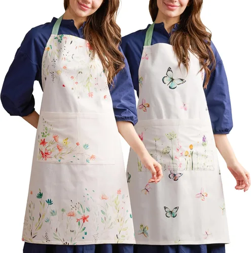 Vista 967 de Maison d' Hermine Delantales para mujer con bolsillo, 100% algodón (27.50 x 31.50 pulgadas)
