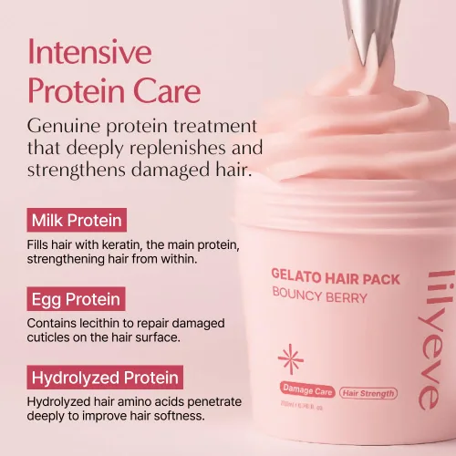 Vista 4 de lilyeve REPAIRTURN - Paquete de gelato para el cabello, leche, huevo y proteína para reparación del cabello, mascarilla capilar para alisar