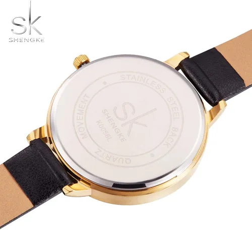 Vista 7 de SK - Reloj de pulsera para mujer, correa de piel, de cuarzo, reloj de lujo japonés de cuarzo.