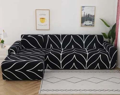 Vista 2 de MIFXIN Fundas de sofá modulares en forma de L, 2 piezas, elásticas tipo L, para sofá o sillón, protector de muebles para sala de estar, mascotas