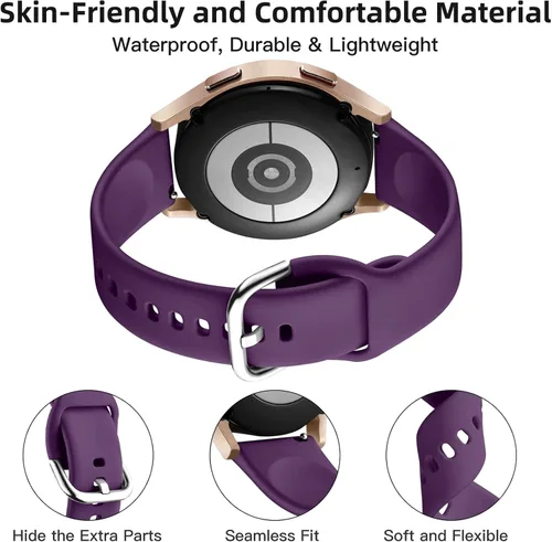 Vista 2 de Maledan Paquete de 8 correas compatibles con Samsung Watch 7 6 5 4 1.575 pulgadas 1.732 pulgadas, Galaxy Watch 5 Pro 1.772 pulgadas/Galaxy Watch 4 6