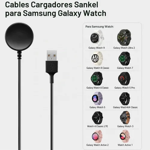 Vista 2 de Cargador Sankel compatible con Samsung Galaxy Watch 9/Ultra 2