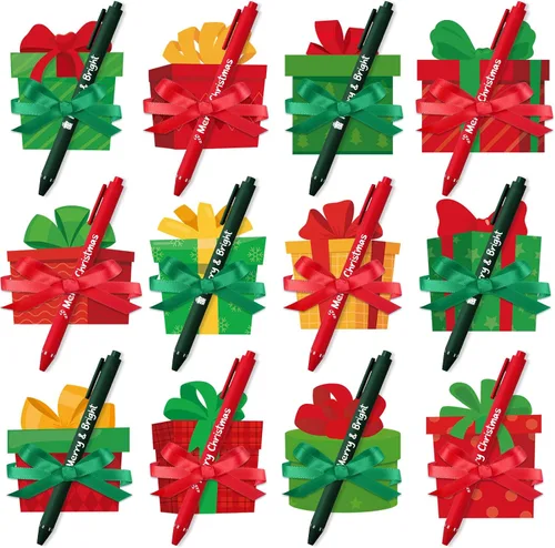 Vista 17 de Pasimy Juego de 24 notas adhesivas de Navidad y bolígrafos, regalos navideños de invierno para estudiantes, compañeros de trabajo, blocs de notas