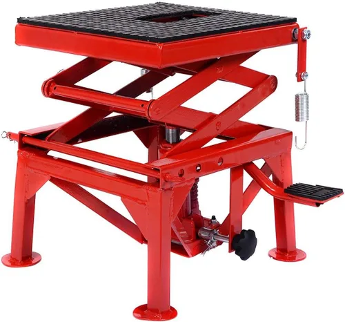 Vista 3 de 300lb Motocicleta Dirt Bike Hidráulica Scissor Piso Jack Elevación Soporte Jack