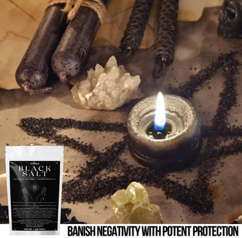 Vista 4 de Yerbero - Sal negra para protección 2oz (56g) - Sal Negra - Suministros esenciales de Wiccan y brujería para rituales, hechizos y purificación - Sal