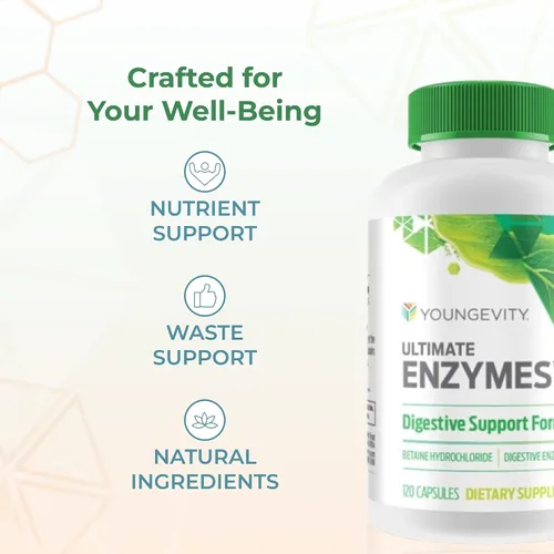 Vista 5 de Youngevity Ultimate Enzymes Multi-Enzyme Digestive Support, 120 Cápsulas