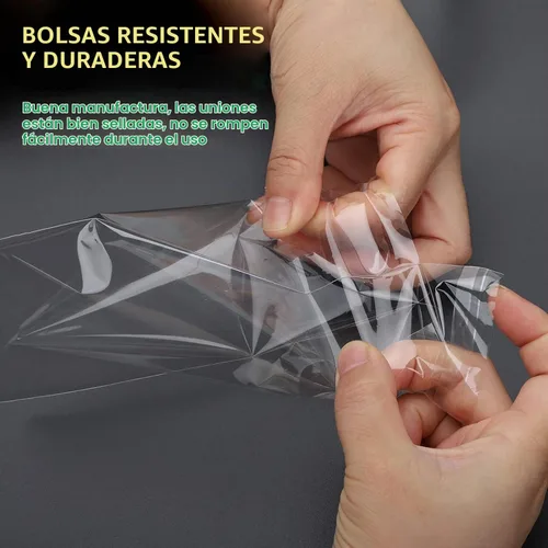 Vista 4 de 50 piezas de bolsas de celofán transparentes de 10" x 13" con cierre autoadhesivo, bolsas de polietileno resellables de 2,8 mils, bolsas OPP