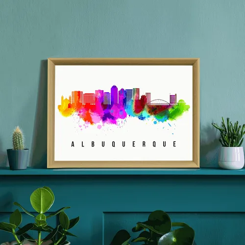 Vista 3 de Generic Póster de Albuquerque Skyline New Mexico, 12 x 18 pulgadas, perfecto para sala de estar, dormitorio, oficina
