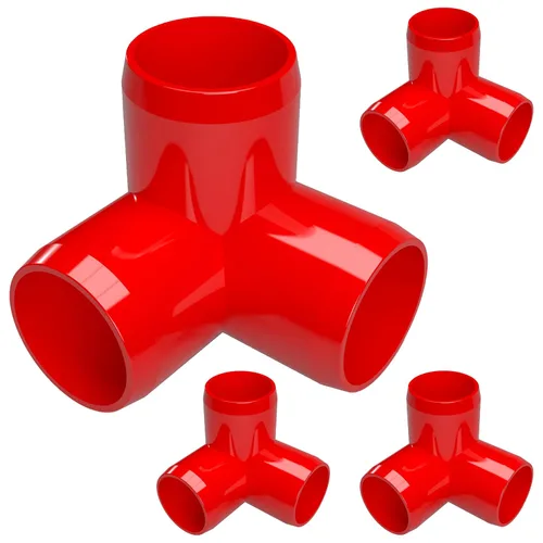 Vista 11 de Codo de 3 vías de PVC de grado para muebles de 1 pulgada en amarillo, fabricado en Estados Unidos, resistente a los rayos UV, a prueba de impactos