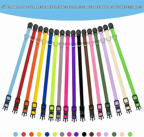 Vista 2 de 16 collares para cachorros, collares de hebilla de seguridad para la arena, collares ajustables de nailon para cachorros pequeños, collares de parto
