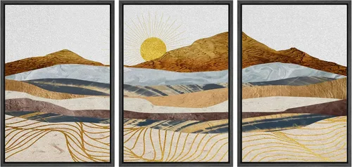 Vista 14 de wall26 Lienzo enmarcado para pared, juego de arte con trazos de pintura roja y naranja vibrante, paisaje, formas abstractas, ilustraciones, arte