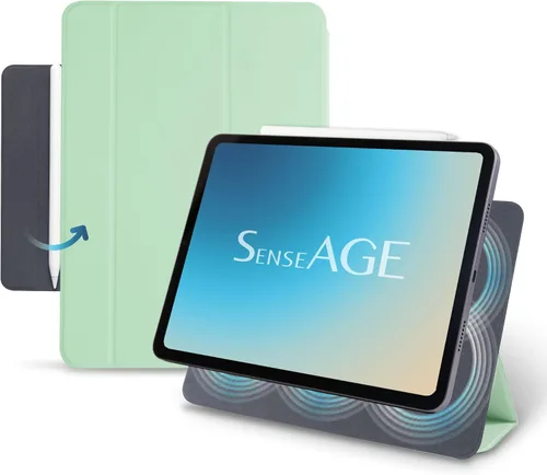 Vista 10 de Funda magnética para iPad para iPad, soporte triple ultra delgado, folio para iPad, compatible con apagado y encendido automático, compatible