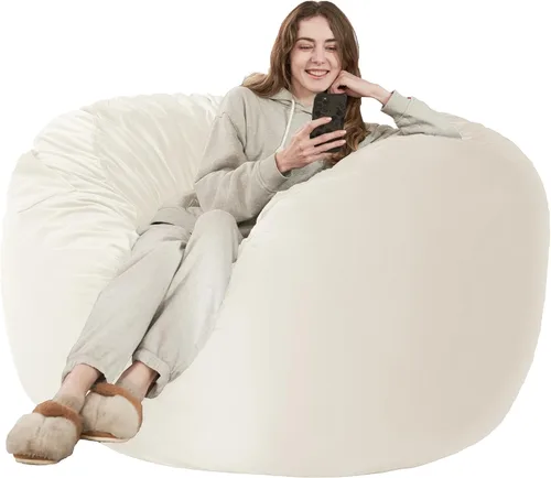 Vista 51 de HABUTWAY Silla de Puf de 2 Pies, Puf de 2' de Sillones Pequeños con Relleno, Silla de Puf en Forma de Lágrima de Terciopelo Ultra Suave con Funda