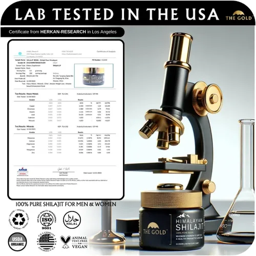 Vista 2 de THE GOLD Shilajit - Resina Shilajit Shilajit orgánica pura del Himalaya para hombres y mujeres, prueba de laboratorio en grado de Estados Unidos A+