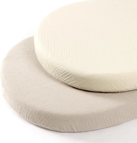 Vista 19 de lulumoon Sábanas de Moisés de Muselina para Bebé: Sábanas de Moisés de Algodón Neutras para Niños y Niñas - Ajustadas para Óvalo, Rectángulo o Reloj