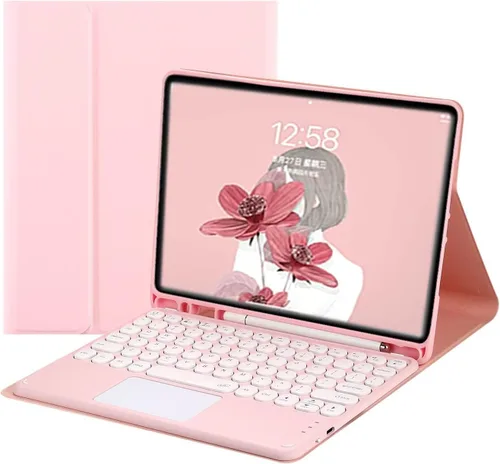 Vista 22 de Funda con teclado para iPad Air2 - Touchpad, magnético, Bluetooth desmontable, funda inteligente delgada para iPad 5ª/6ª generación de 9.7 pulgadas
